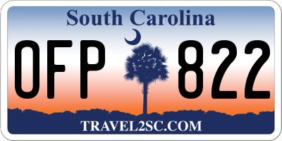 SC license plate OFP822