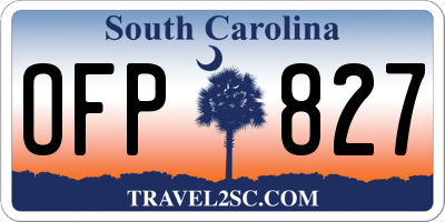 SC license plate OFP827