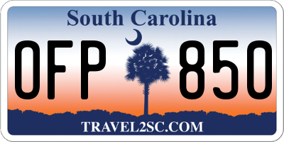 SC license plate OFP850