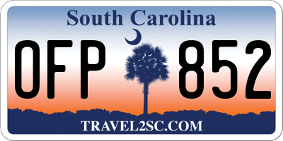 SC license plate OFP852