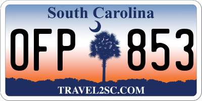 SC license plate OFP853