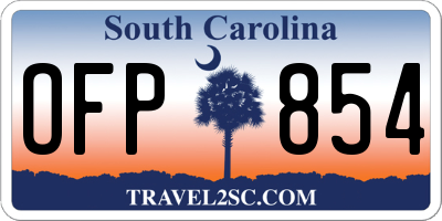 SC license plate OFP854