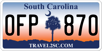 SC license plate OFP870