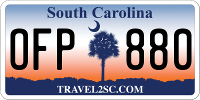 SC license plate OFP880