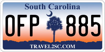 SC license plate OFP885