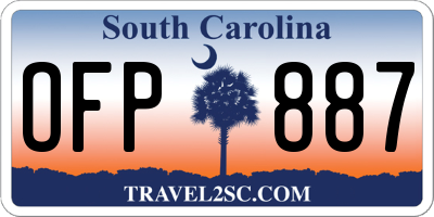 SC license plate OFP887