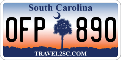 SC license plate OFP890