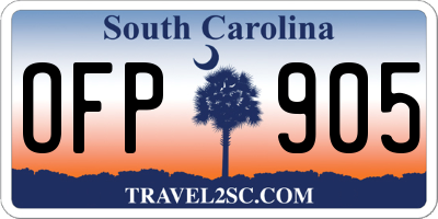 SC license plate OFP905