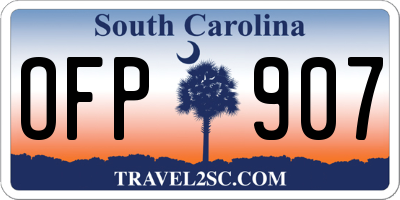 SC license plate OFP907