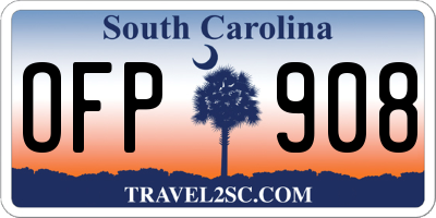 SC license plate OFP908