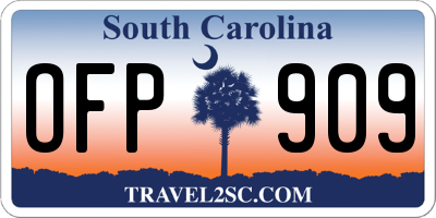 SC license plate OFP909