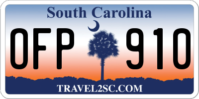 SC license plate OFP910