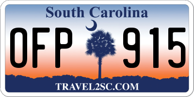 SC license plate OFP915