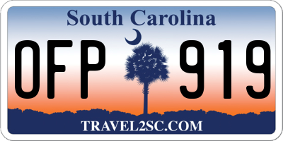 SC license plate OFP919