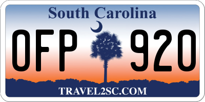 SC license plate OFP920