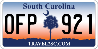 SC license plate OFP921