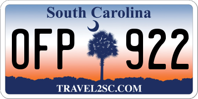 SC license plate OFP922