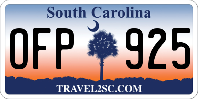 SC license plate OFP925