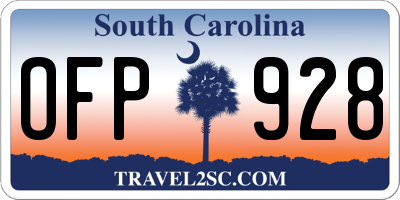 SC license plate OFP928