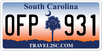 SC license plate OFP931