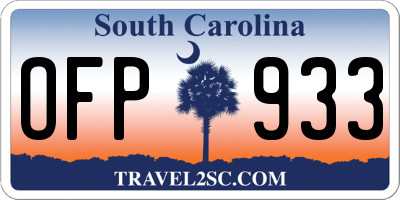 SC license plate OFP933