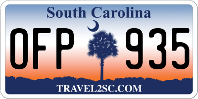 SC license plate OFP935