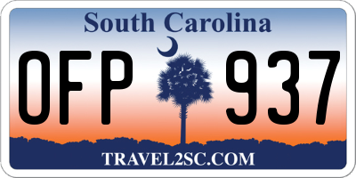SC license plate OFP937
