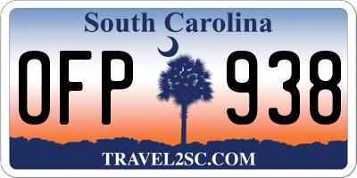 SC license plate OFP938