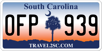 SC license plate OFP939