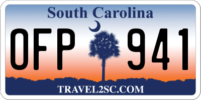 SC license plate OFP941