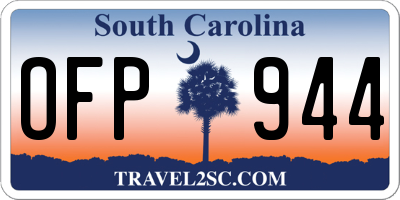 SC license plate OFP944
