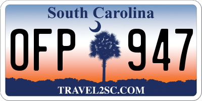 SC license plate OFP947