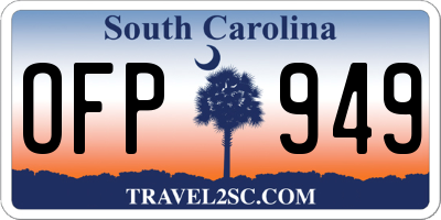 SC license plate OFP949