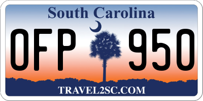SC license plate OFP950