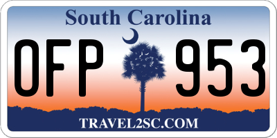 SC license plate OFP953