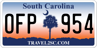 SC license plate OFP954