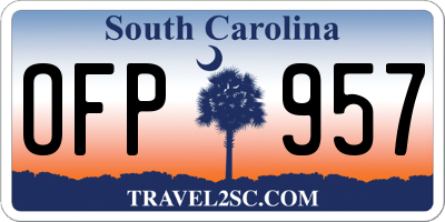 SC license plate OFP957