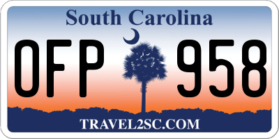 SC license plate OFP958