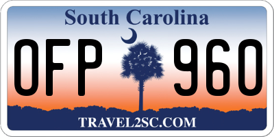 SC license plate OFP960