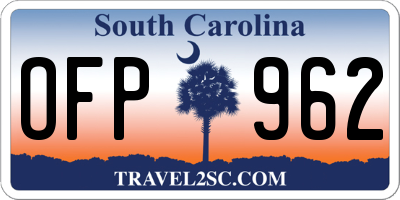 SC license plate OFP962