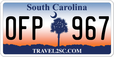 SC license plate OFP967