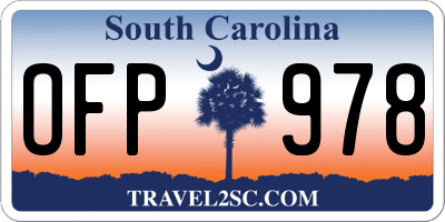 SC license plate OFP978