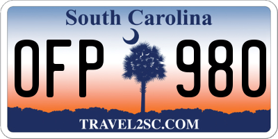 SC license plate OFP980