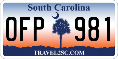 SC license plate OFP981