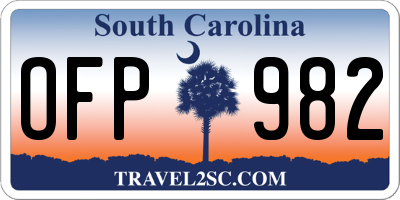 SC license plate OFP982