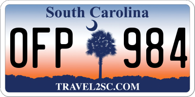 SC license plate OFP984