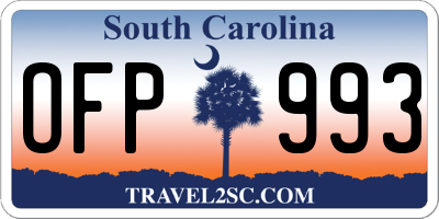 SC license plate OFP993