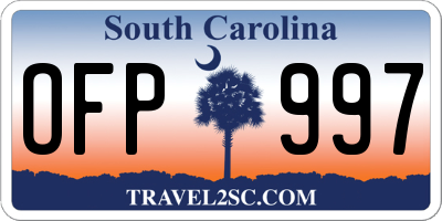 SC license plate OFP997
