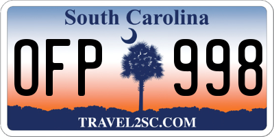 SC license plate OFP998