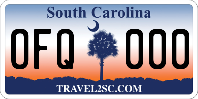 SC license plate OFQ000